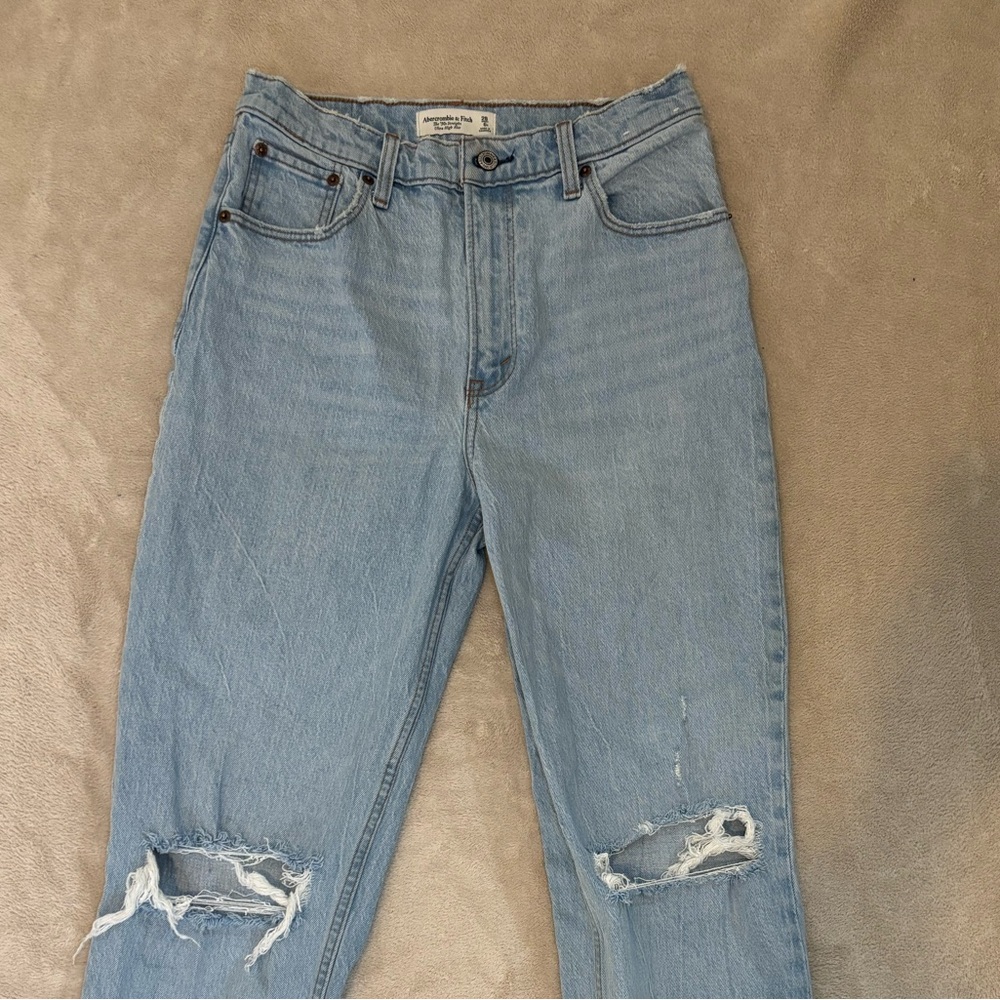 Distressed Abercrombie Light Blue Jeans